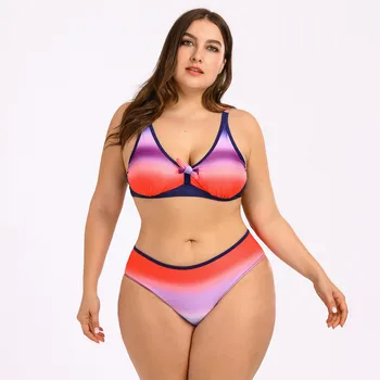 

#Z45 Plus Size Bikini Set Women Floral Print Bikini Set Women's Swimming Suit Two Piece Swimsuits Swimwear Beach Bathing Suit
