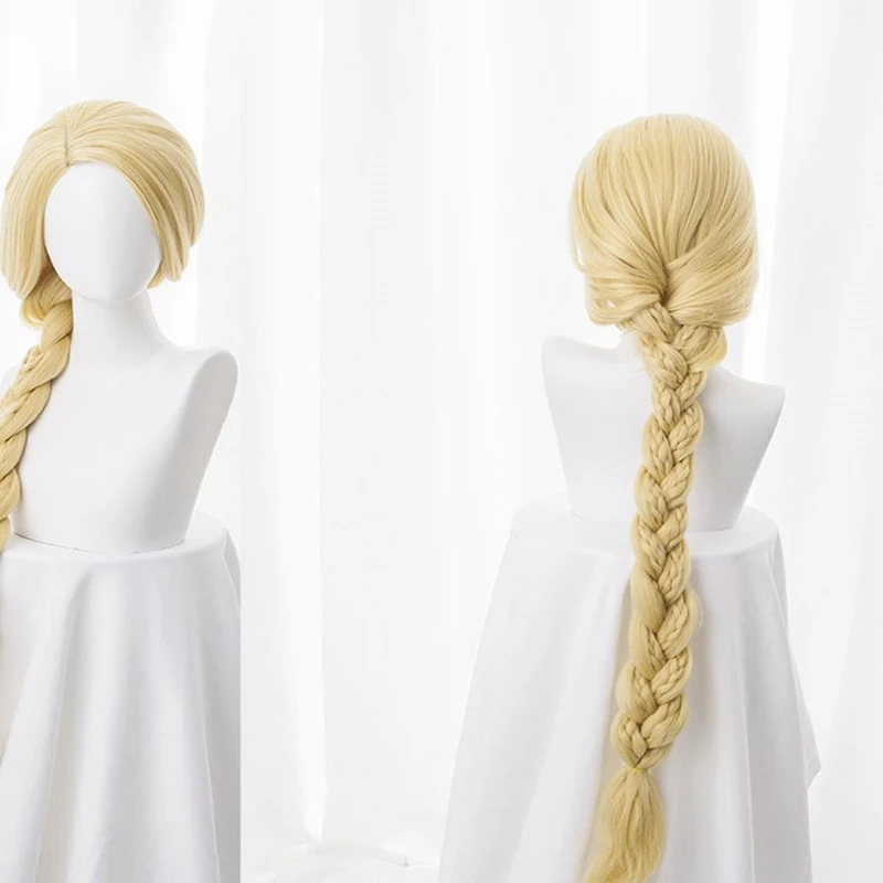 Tangled Princess 120cm 47" Straight Blonde Super Long Cosplay Wig Acesorios de Anime Hair + Cap | Тематическая одежда и