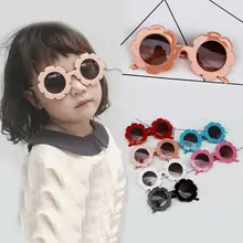 Kids Child Baby Sunglasses Flower Boys Girl Round Glasses Plastic  Sun Outdoor Wear Sunflower Kids Gift Beach Summer Accessories