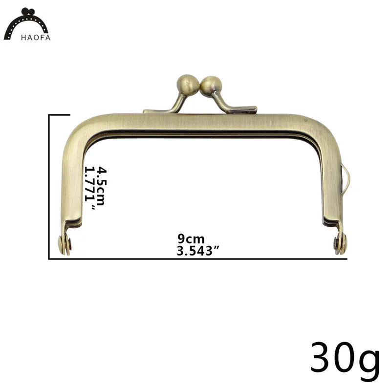 9cm HAOFA 5 шт. бронзовый металлический кошелек рамка для женщин ручка клатч сумка аксессуары DIY винтажный кошелек рамка 10 шт./партия - Цвет: 9cm