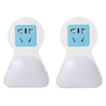 

LED Sensor Control Night Light Socket Bedroom Light Control Lamp White + Warm Light