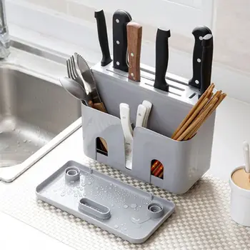 

Kitchen Utensil Holder Plastic Knife Stand Organizer Storage case Cutlery Spoons Chopsticks Rack Multifunctional