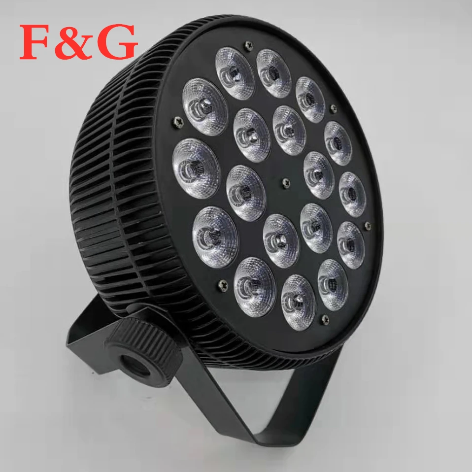 16 piezas nuevo par pude 18*18 Вт rgbwa lavado uv 6 en 1 dmx led plana par 64 pude Led luz Par plana Mini etapa
