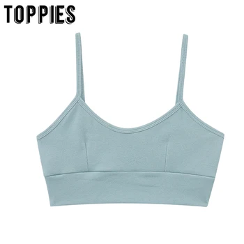 

toppies womens cropped tops stretch camisoles casual ladies sports tops tees solid color