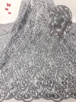 

African Lace Fabric Embroidered Nigerian Stones Lace Fabrics Bridal High Quality French Lace Fabric For Women Dress