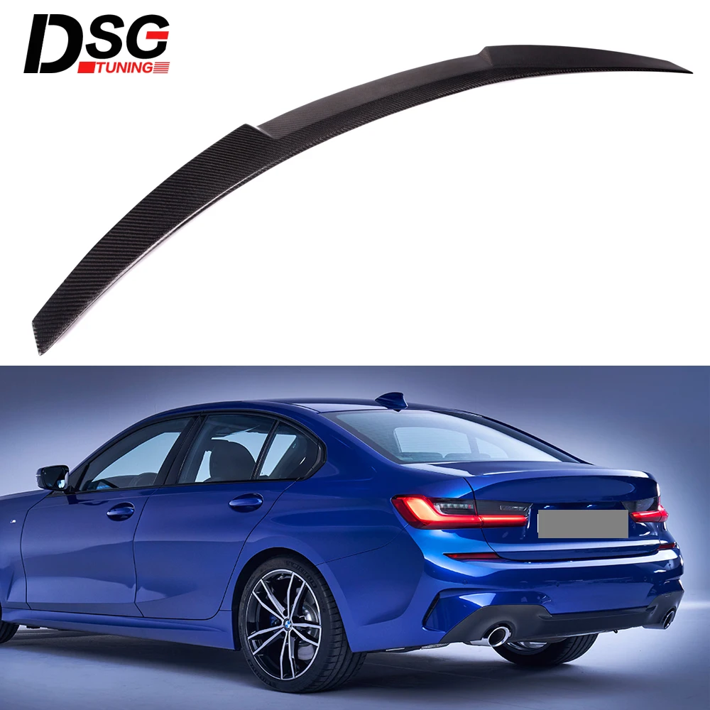Спойлер для BMW 3 серии G20 330i 340i 2019 + глянцевые черные Спойлеры из углеродного