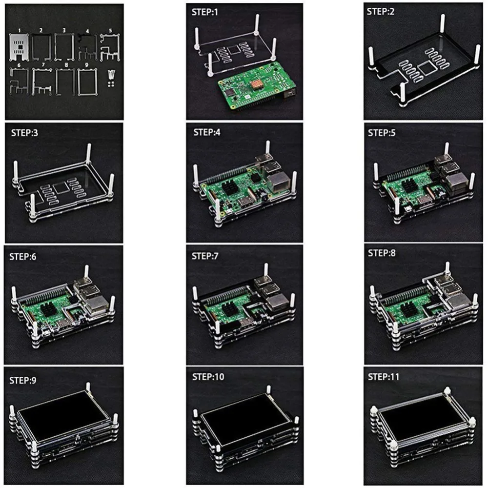 3,5 дюймовый сенсорный ЖК-дисплей для Raspberry Pi 4 Модель B Raspberry Pi 3B+ Pi 3 480x320 пикселей со стилусом+ акриловый чехол