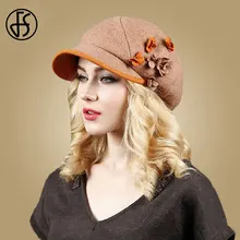 FS модная зимняя кепка газетчика Женская шерстяная шляпа синий хаки теплый берет кепки s для элегантной осени женские цветочные шапки с козырьком в винтажном стиле