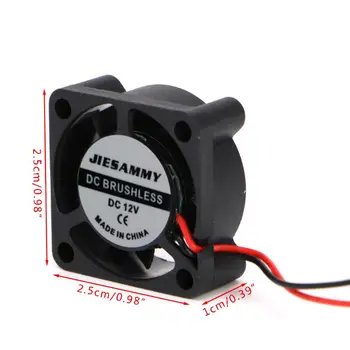 

DC 12V 25*25*10mm Small 2-Wire Brushless Cooling Fan 2510S For 3D Printer Parts DXAC