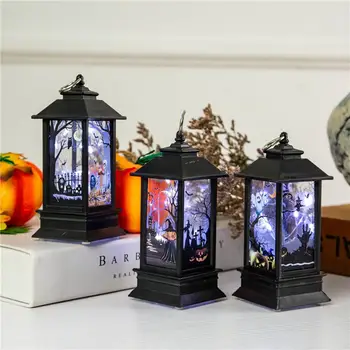 

Simulated flame Halloween Pumpkin Lamp 2020 Happy Halloween Decor for Home Witch Skull Lamp For Haloween Party Halowen Gifts
