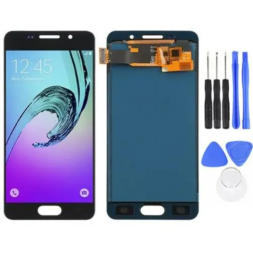 Замена без рамки lcd сенсорный экран дигитайзер с инструментом для Sam-sung Galaxy A3 A310 SM-A310F - Цвет: Черный