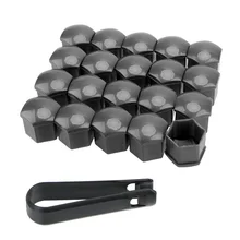 

20pcs 17mm Car Wheel Nut Caps Cover Rust Auto Tyre Hub Screw Protection Nut Decoration with Black Clip