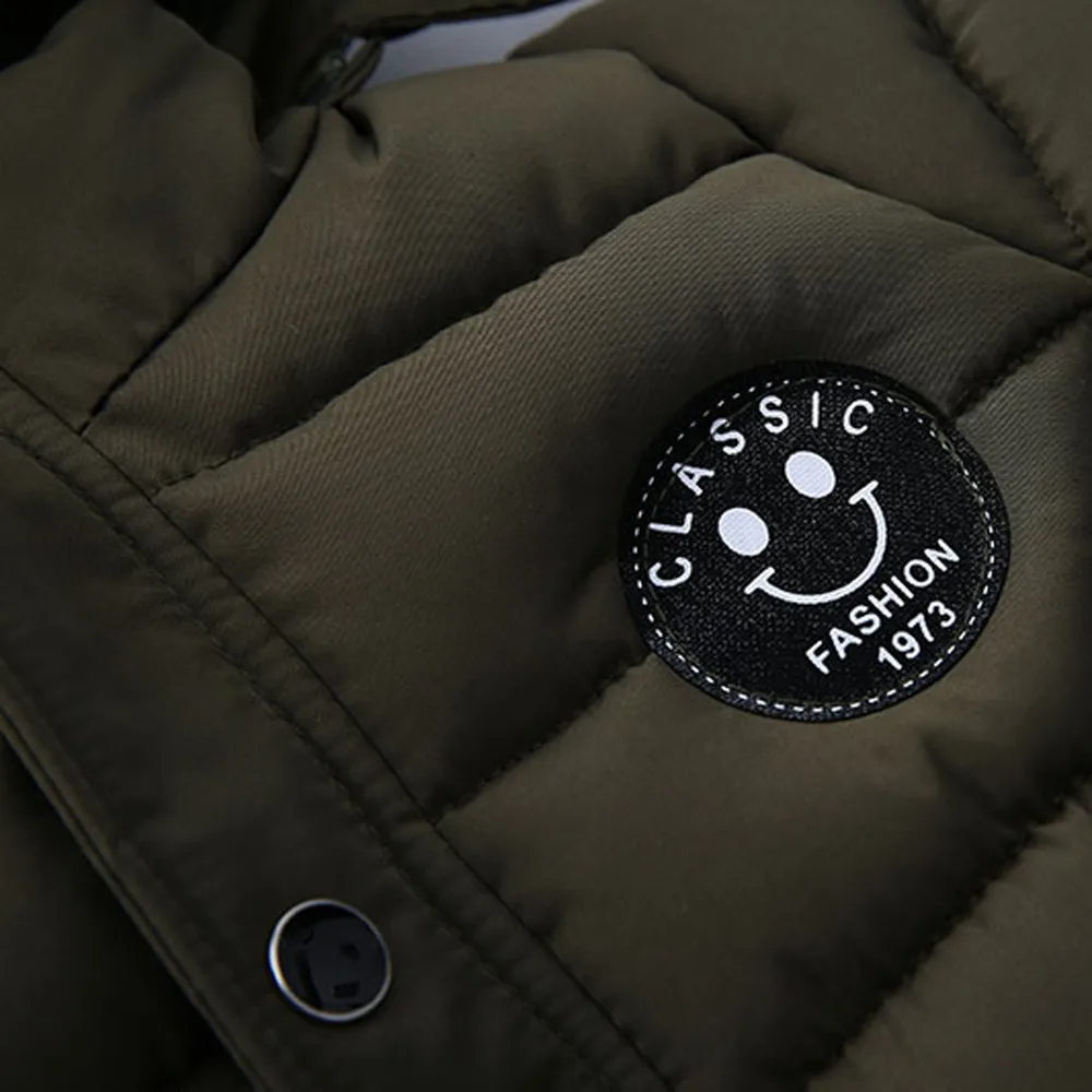 Coat Children Winter Jacket Coat Boy Jacket Warm Hooded Kids Clothes Zipper Pocket Coat Casual Outerwear Autumn Winter Overcoat