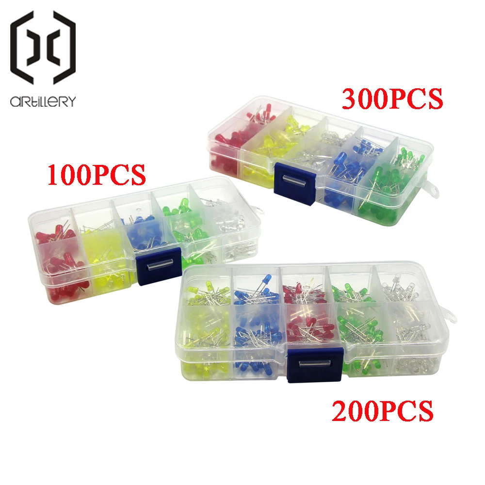 

New 3V 20mA Color Diode Universal 3mm/5 mm LED Light Fittings Red Green Blue Yellow White DIY LED Diode Set Box