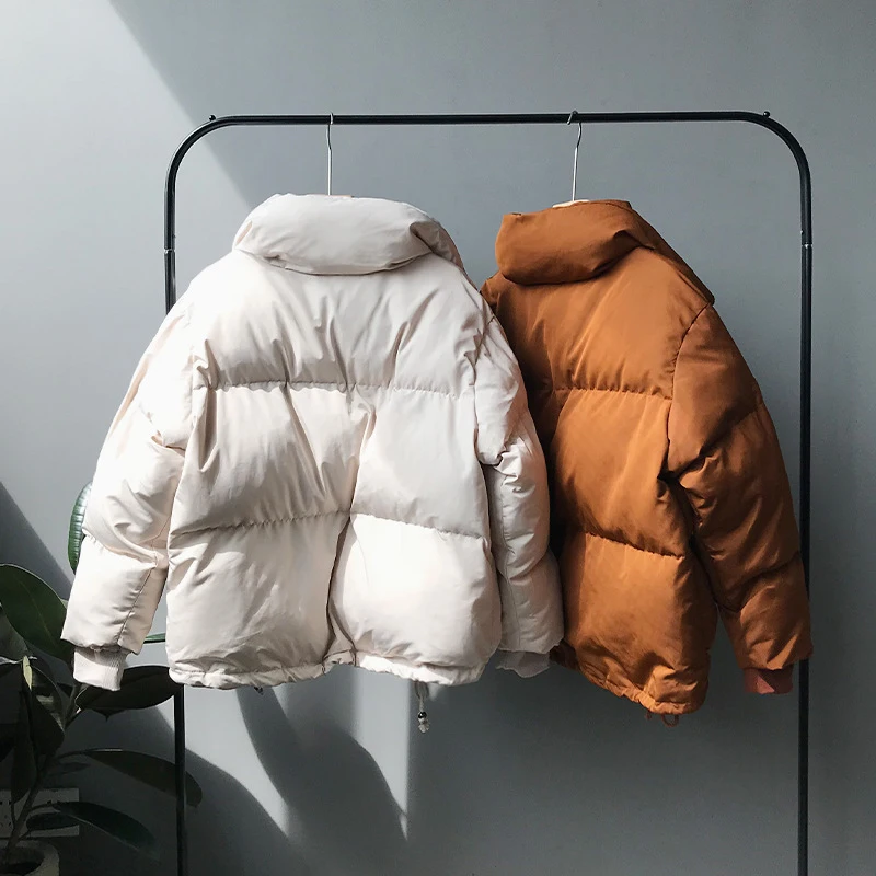 Tanie Kobieta 2019 kobiet Parka nowy koreański student zima krótkie grube cukierkowe kolory bawełna odzież styl oversize płaszcz kurtka damska