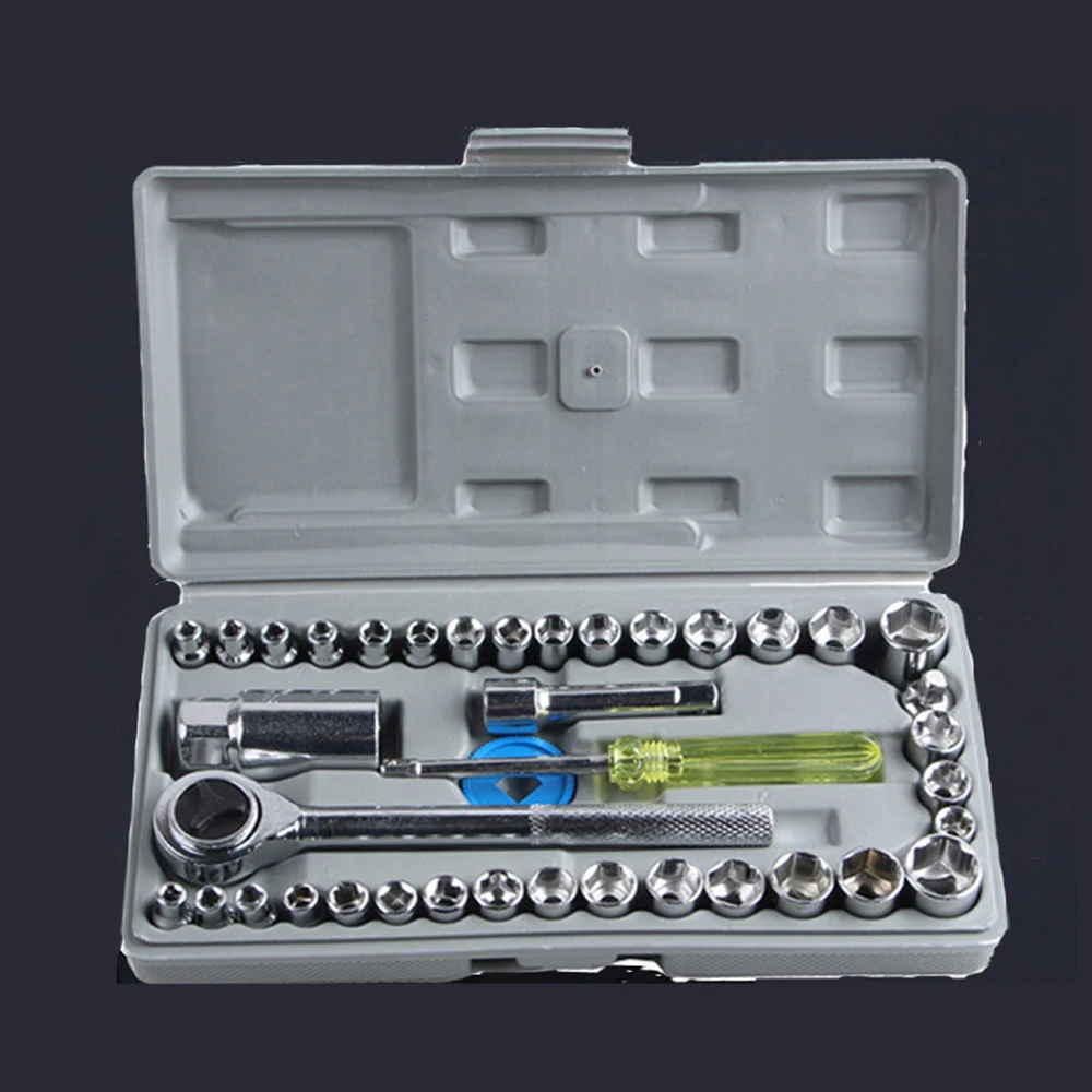 

40pcs Automotive tools Car Automobile Motorcycle Repairing Maintenance Tool Set Wrench Socket Kit Hand Tools