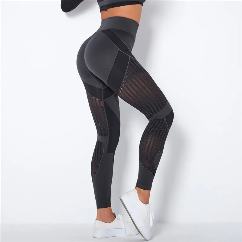 Seamless Leggings High Waist Winter Clothes Women Pants Women Yoga Gym Leggings Women Sport Leggings Workout Leggings With Mesh