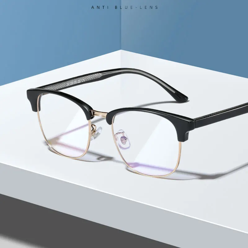 Full Rim Metal and Acetate Frame Glasses For Man Woman New Arrival Square Shape Browline Retro Style Optical | Аксессуары для