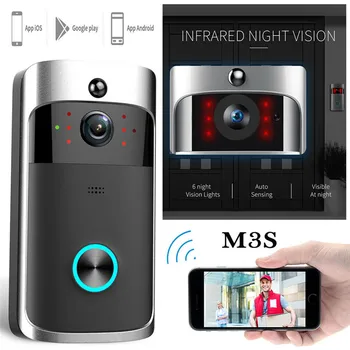 

Wireless WiFi Video Doorbell Smart Phone Door Ring Intercom Security Cam Bell
