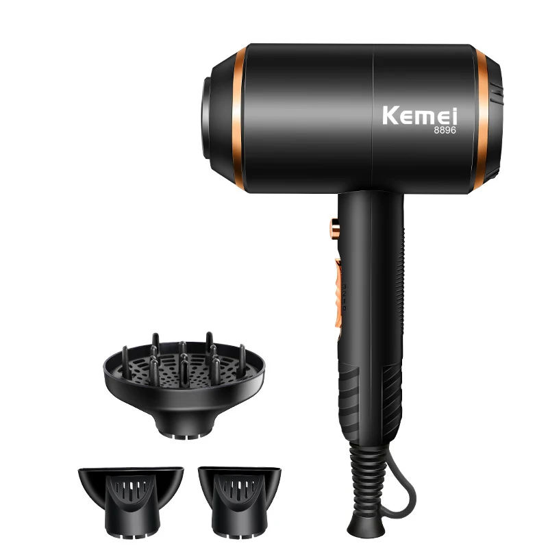 

KEMEI Professional Hair Dryer Powerful Wind Power Electric Blow Dryer Hot/cold Air Hairdryer Barber Salon Tools Water Ions 5