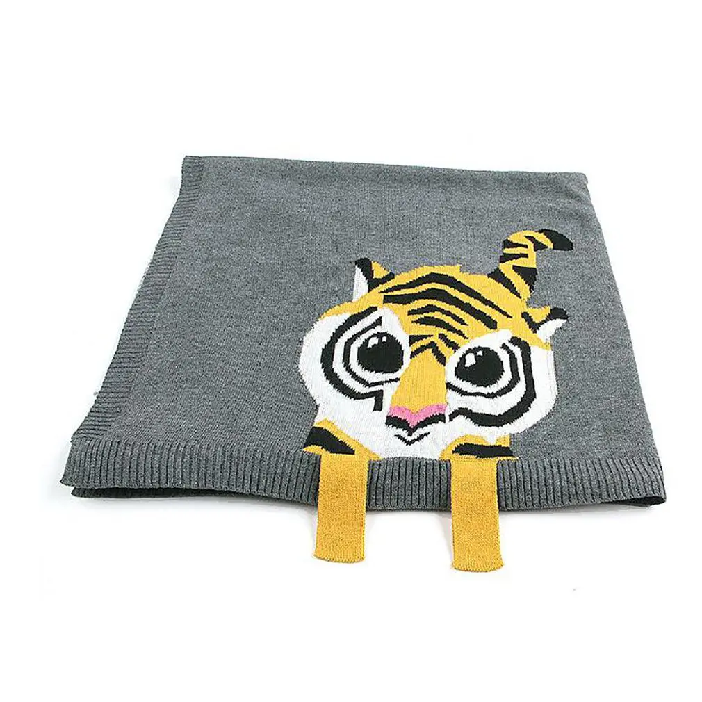 С изображением тигра; детское одеяло вязаный, для новорожденных пеленать Обёрточная бумага Одеяло s супер мягкие постельные принадлежности для малышей Стёганое одеяло Одеяло s - Цвет: dark brown