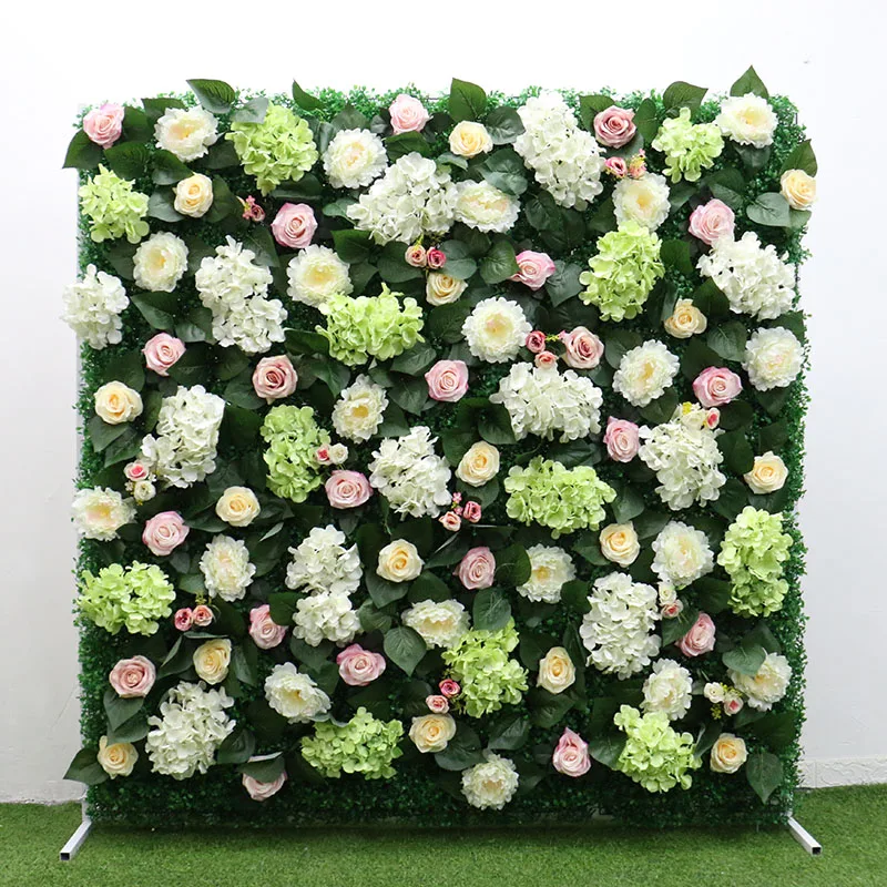 150 см на заказ DIY Высокое качество Гортензия пионы Роза зеленый растение настенные искусственные цветы для дома шёлковые цветы для украшения стены - Цвет: Зеленый