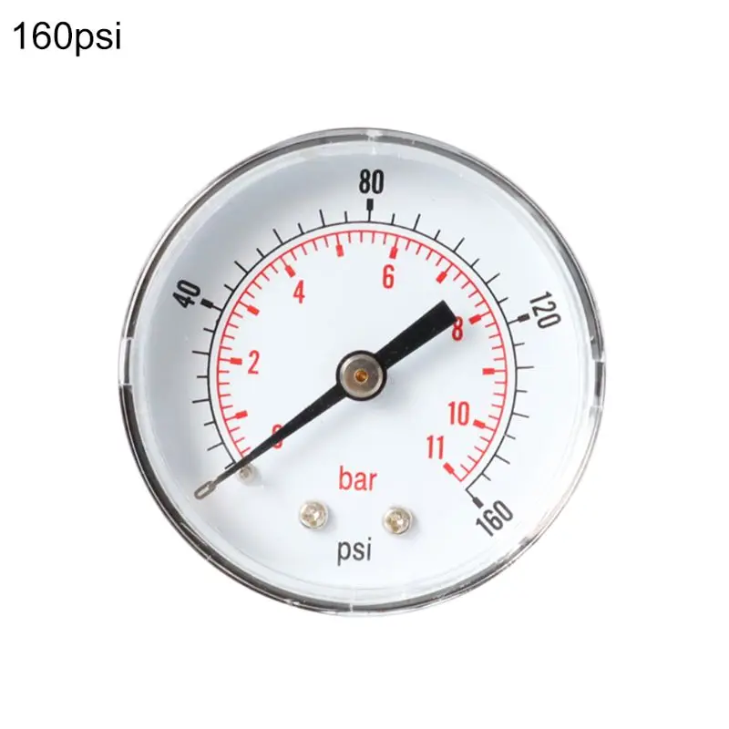 160 psi Манометр 52 мм Циферблат 1/" BSPT горизонтальный 0/15, 30, 60,100, 160300 фунтов/кв. дюйм и бар - Цвет: 160 psi
