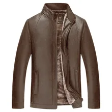 Зимняя мужская куртка, новая модная мужская куртка размера плюс, черная коричневая мужская куртка с воротником-стойкой, пальто из искусственной кожи, байкерские куртки в стиле панк
