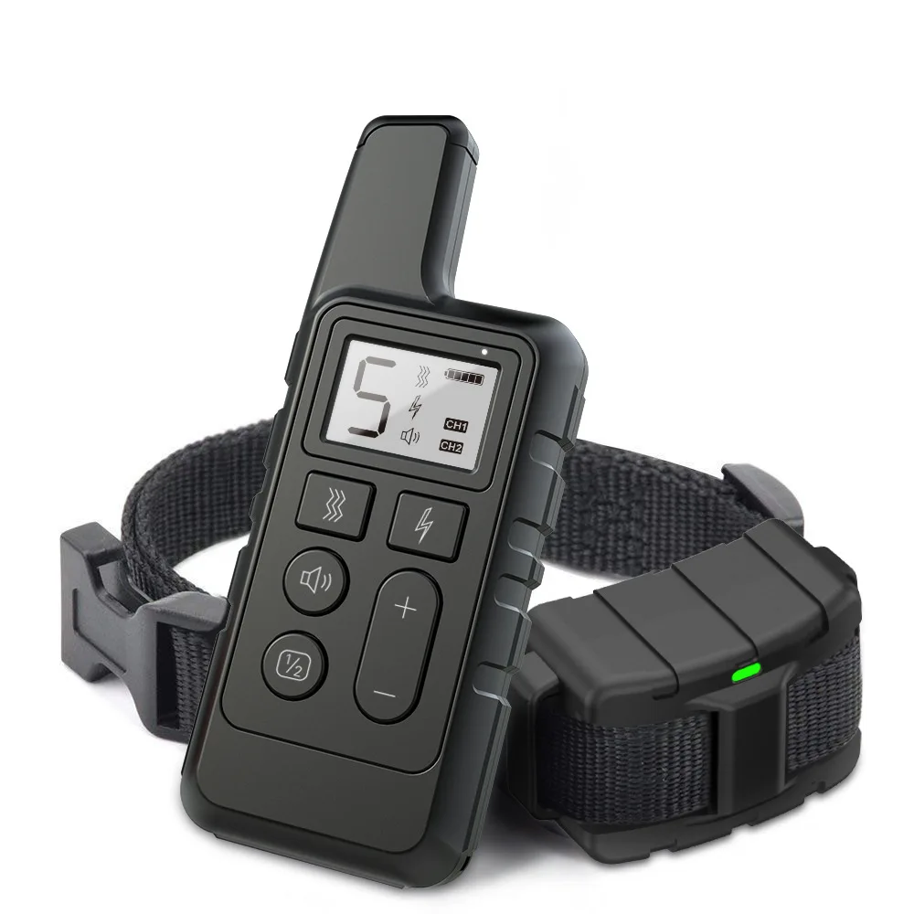 Electric Dog Training Collar Waterproof Remote Control Rechargeable 500m Shock Vibration Sound pet dog training collar