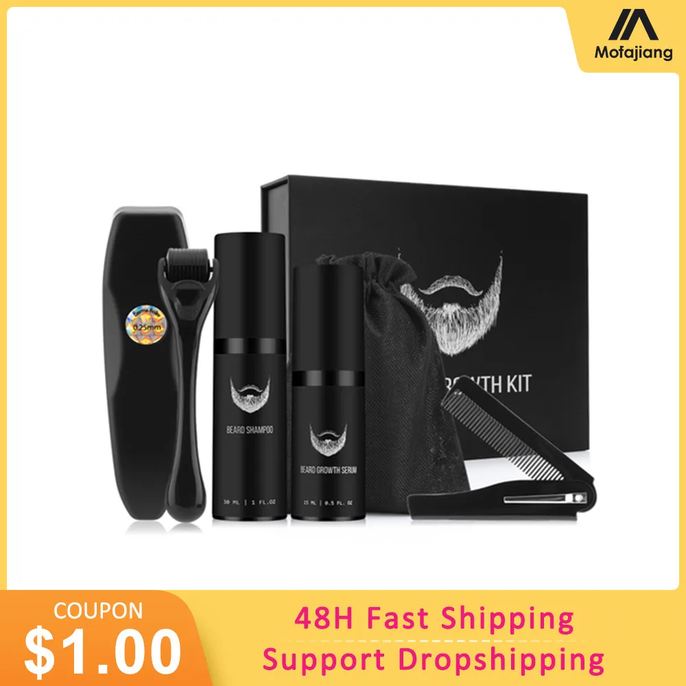 Beard Growth Kit Hair Treatment Essentital Comb For Mustache Barber