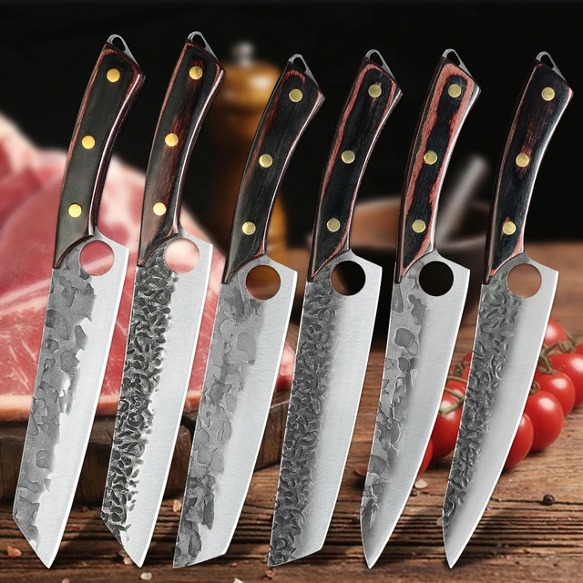 4 Types Kitchen Knife,Stainless Steel Chopping Chef Cleaver Slicing Knife,8  Inch Chinese Chef's Knife 