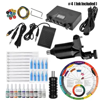 

50Pcs Complete Tattoo Kit Tattoo Machines Gun Black Ink Set Power Supply Grips Body Art Tools Tattoo Permanent Makeup Tattoo Set
