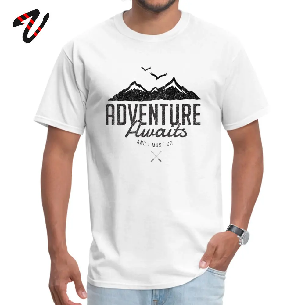 Printed On Short Sleeve Tops & Tees VALENTINE DAY Funny Round Neck Cotton Fabric T Shirts Boy T-Shirt AdventureAwaits Adventure_Awaits_7767 white