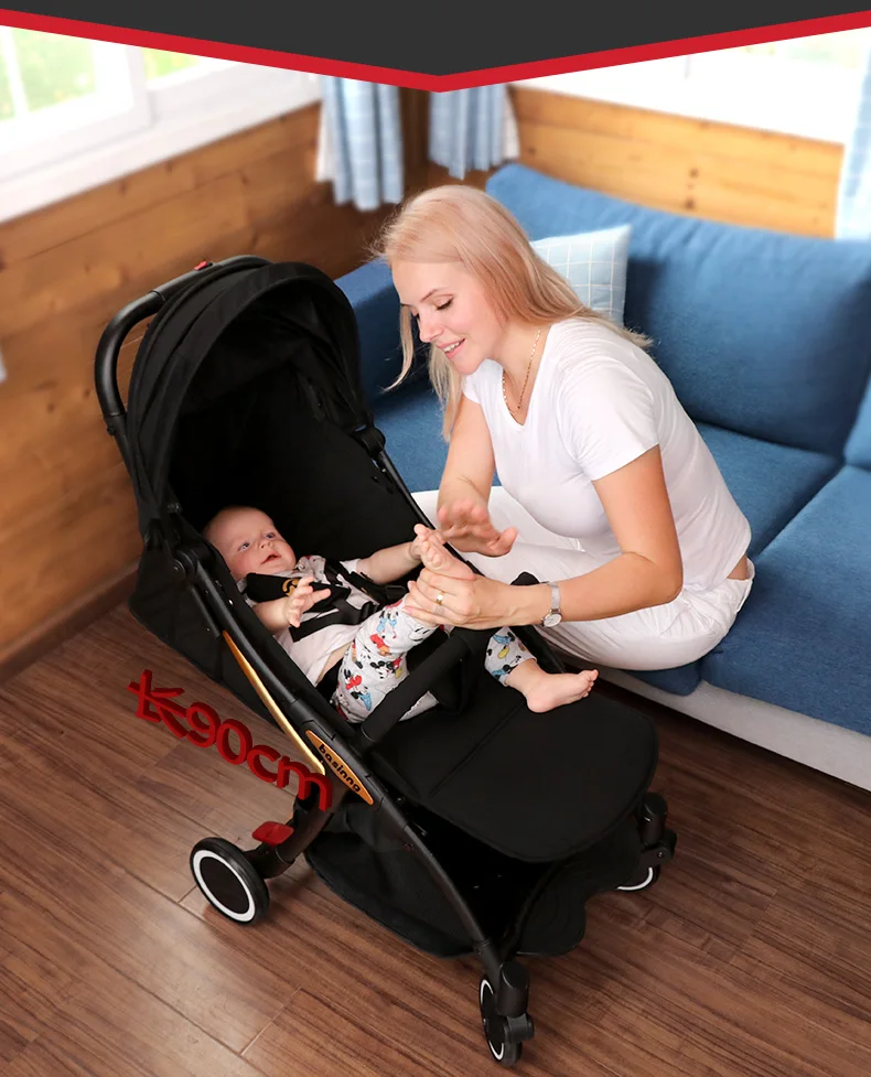 Портативная складная детская коляска, kinderwgen, откидывающийся в комплекте для новорожденных, Автоматическое Складывание, светильник для посадки на самолете