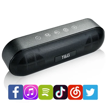 

TG Outdoor Speaker 10W Bluetooth speaker bass Portable column wireless Stereo subwoofer Music support FM TF Card Aux