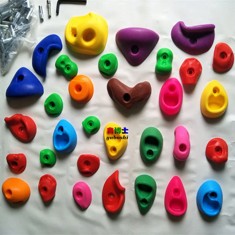 Beste 32 Pcs Pe Veiligheid Materialen Kinderen Klimwand Stenen Met Schroeven Kleuterschool Indoor Klimmen Coördineren Training