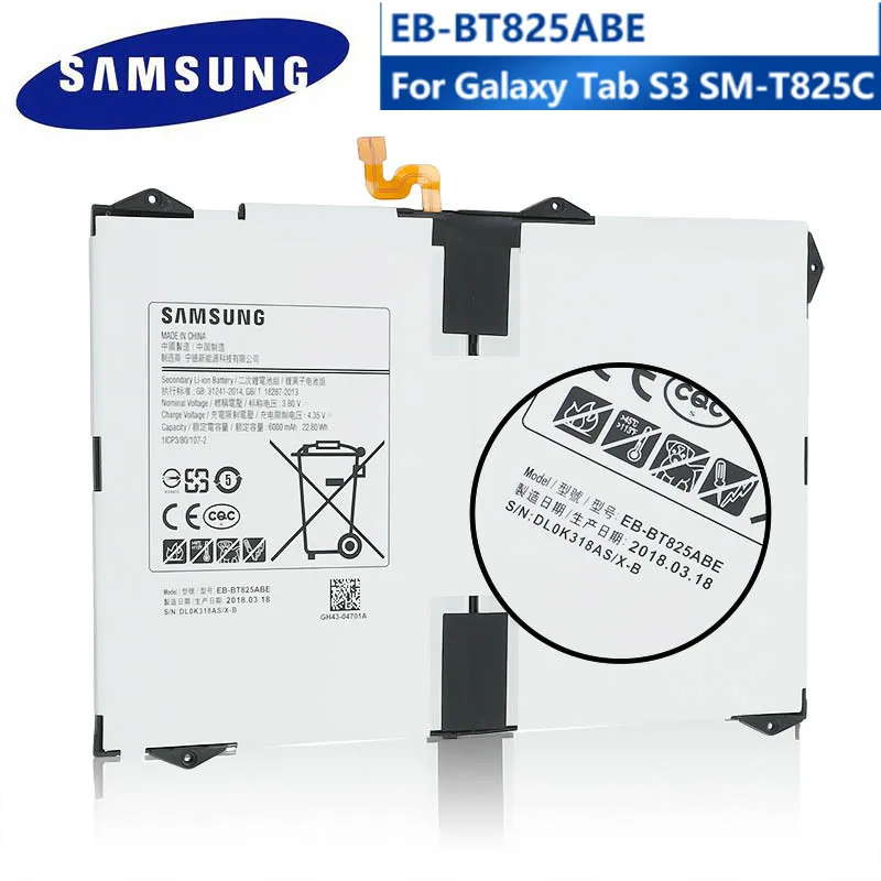 Samsung Original Tablet Battery Ebbt825abe 6000mah For Samsung Galaxy