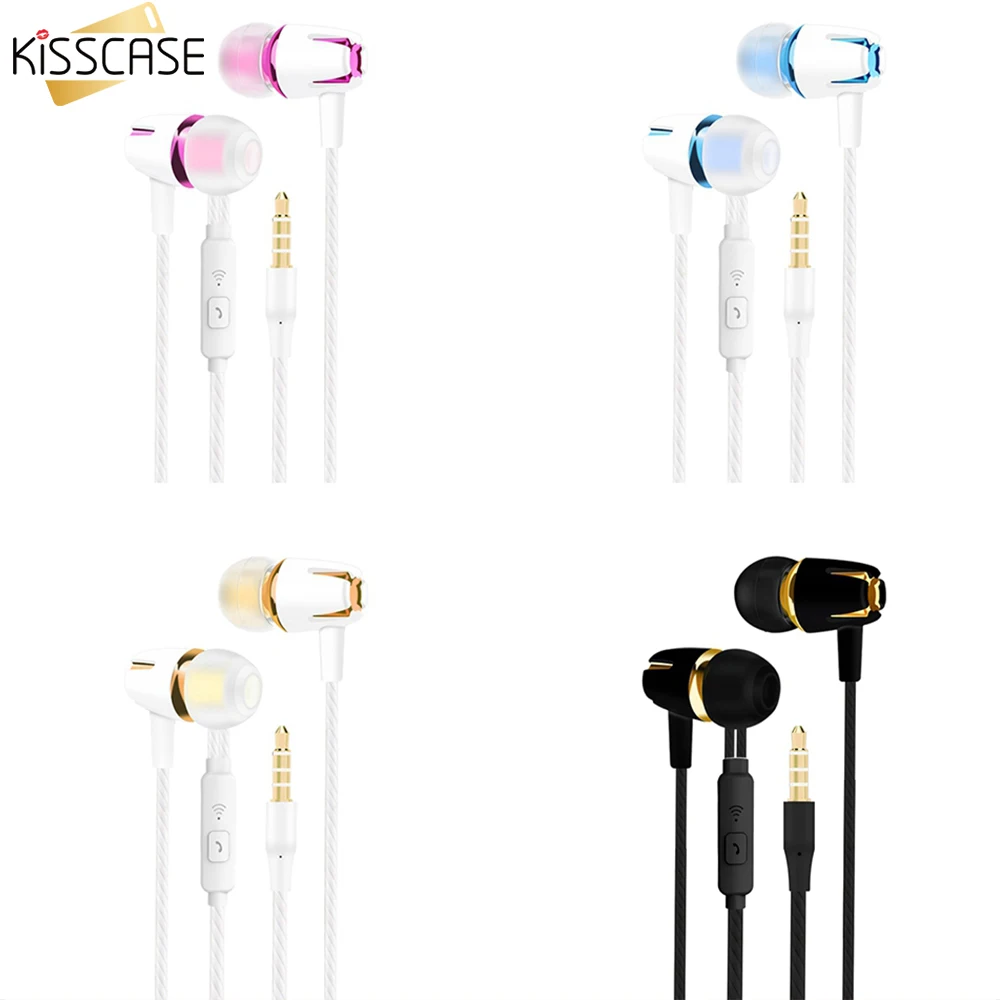 KISSCASE 3 5 мм наушники-вкладыши проводные наушники Xiaomi 9t A3 mi 8 9 сабвуфер стерео с c