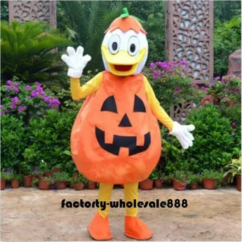 

2019 Hot Pumpkin Duck Mascot Costume Dress Cosplay Halloween Party Game Adults High Quality Cartoon Character Unisex Clothing