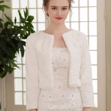 SHAMAI Scialle di Pelliccia Avvolgere Da Sposa Delle Donne di Inverno 3/4 di Lunghezza Maniche Da Sposa Avvolge Caldo di Pelliccia Bolero Giacca Da Sposa Da Sera Elegante Cappotto