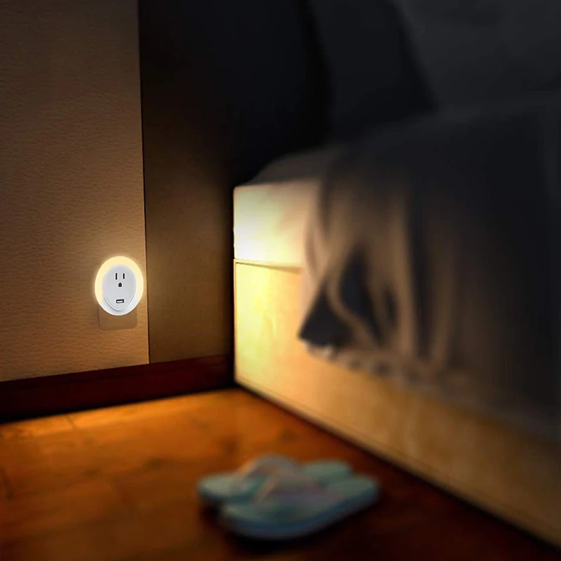 Полный Smart Plug со вставными светодиодный ночной Светильник Wi-Fi-анав светодиодный смарт-розетка, зарядка через usb Порты и разъёмы, совместимый с Alexa Google Assist