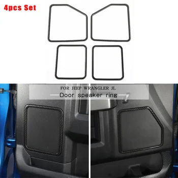 

4pcs Car Interior Door Speaker Frame Decor Cover Trim Carbon Fiber Style For Ford F150 2015+