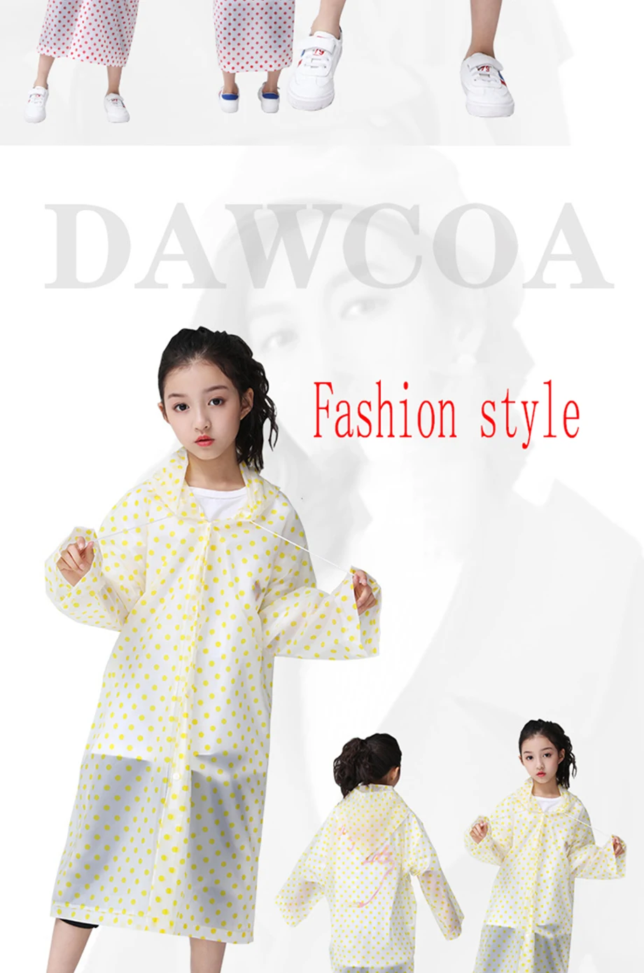 New Children's Waterproof Raincoat Boy Girl Transparent Breathable Spot Raincoat Environmentally Friendly Reusable Rain Cover