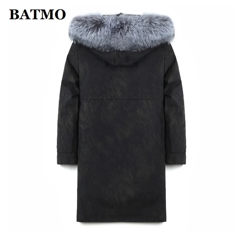 BATMO натуральный мех енота воротник волк меховой лайнер с капюшоном мужские парки