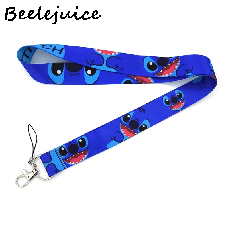 24pcs Lilo Stitch anime couple kids 90s cartoon funny vintage Neck Lanyard ID badge card holder keychain Mobile Phone Strap Gift