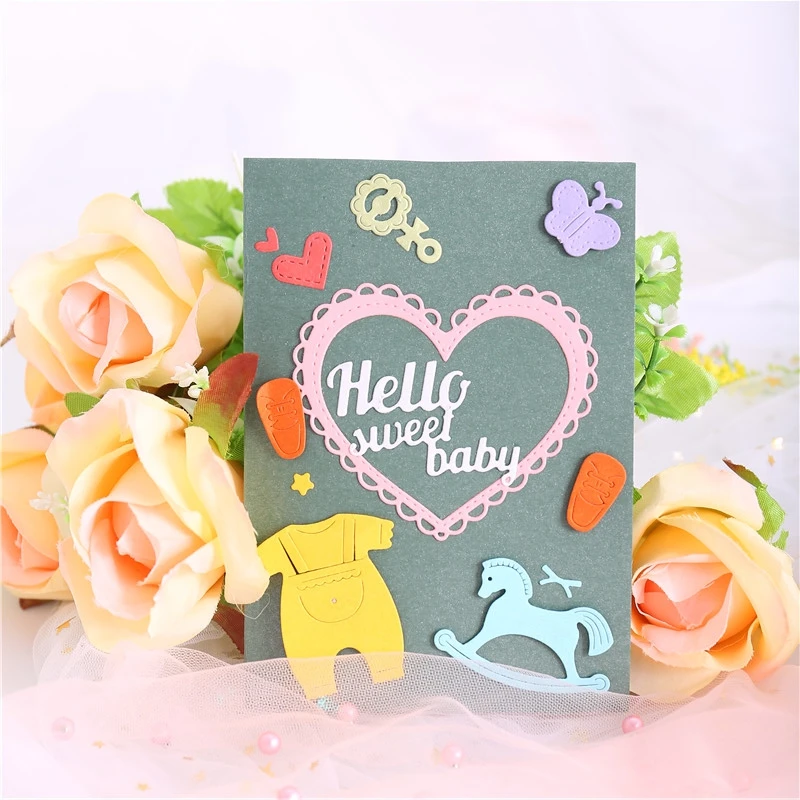 

Eastshape Hello Sweet Baby Metal Cutting Dies Little Shoes Cutting Die for Card Making Scrapbooking Dies Embossing Cuts Stencil