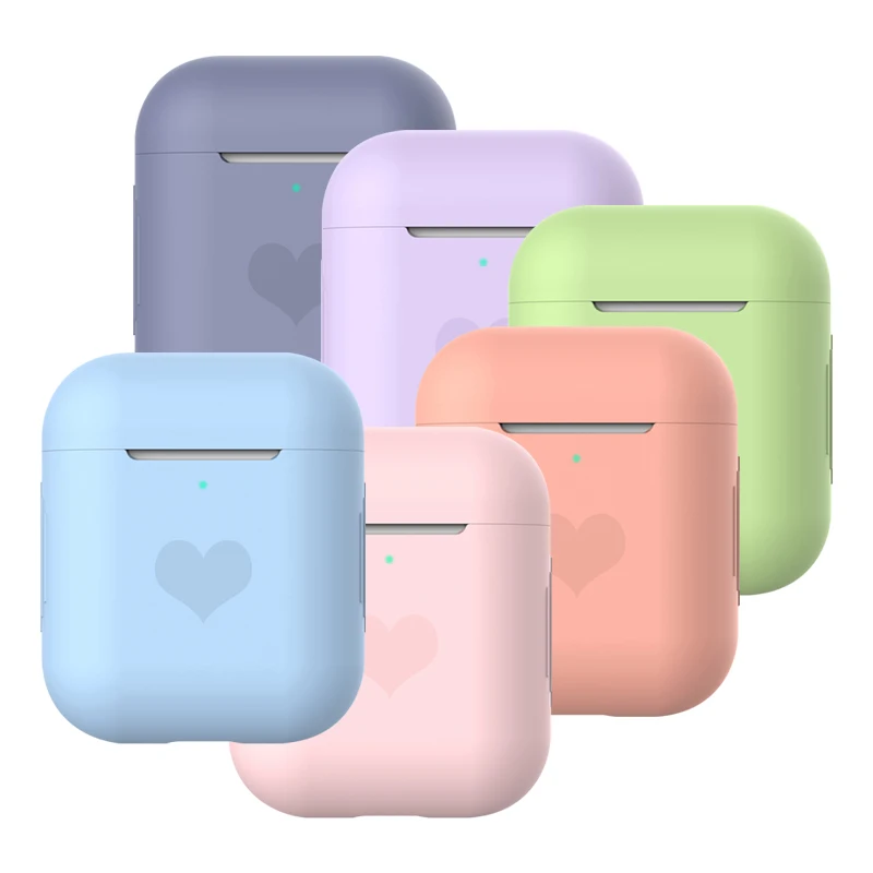 Цветной чехол для наушников apple airpods 1 2 защитный силиконовый беспроводной Bluetooth
