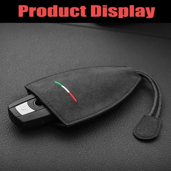

Universal Suede Leather Car key shell set case cover bag fob For benz bmw nissan hyundai Audi key wallet Auto Decor Accessories