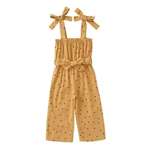 Летняя одежда для маленьких девочек Детские ромперы комбинезоны в горошек детские штаны-шаровары ярких цветов для девочек детская одежда От 1 до 8 лет