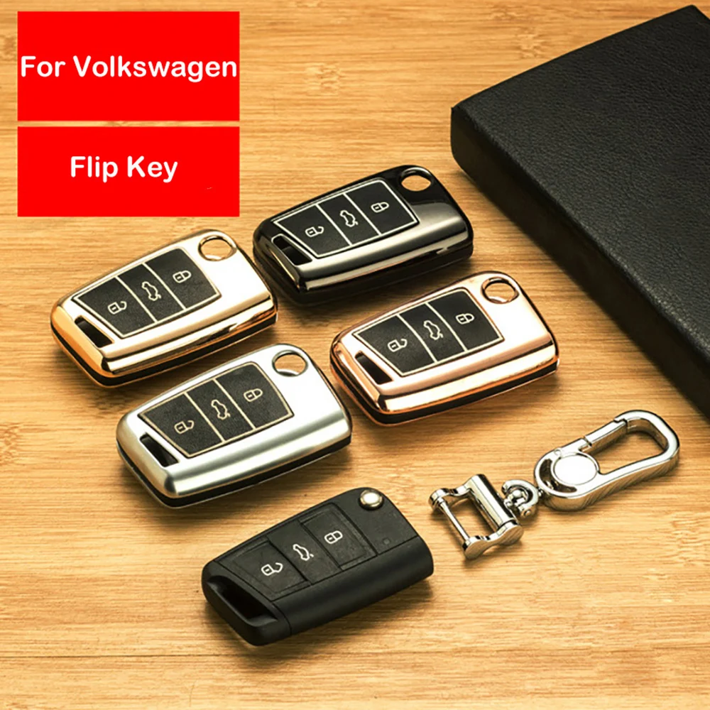 Для Volkswagen VW Golf 7 Mk7 для Skoda Octavia A7 светящийся сплав + кожа автомобильный флип ключ